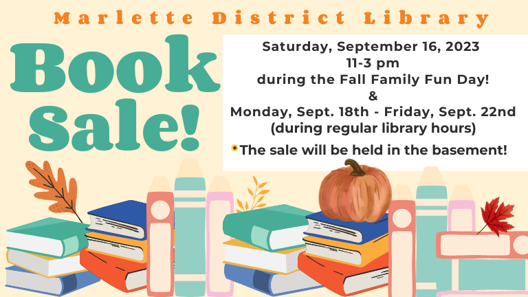 Marlette District Library Book Sale 2023.png